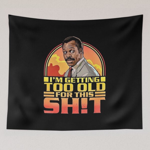 Item preview, Retro portrait “I’m Getting Too Old for This Sh!t” – Stylized vintage sunset illustration designed and sold by Wawan35200.
