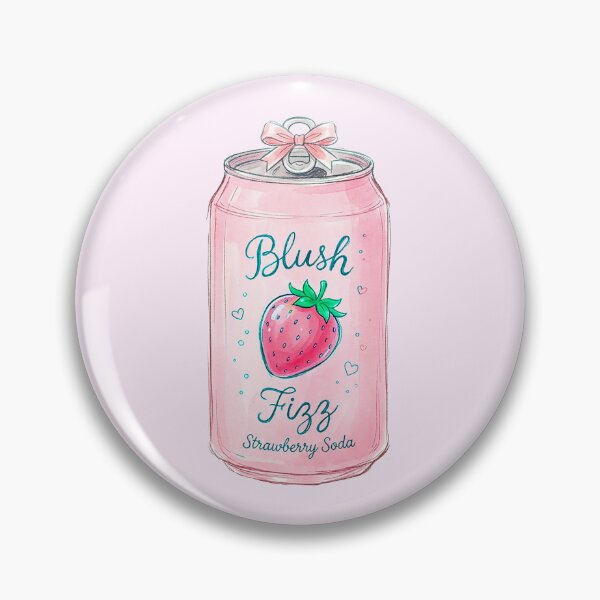 Item preview, Blush Fizz Strawberry Soda – Soft Girly Pastel Aesthetic Illustration designed and sold by Verycutethings.