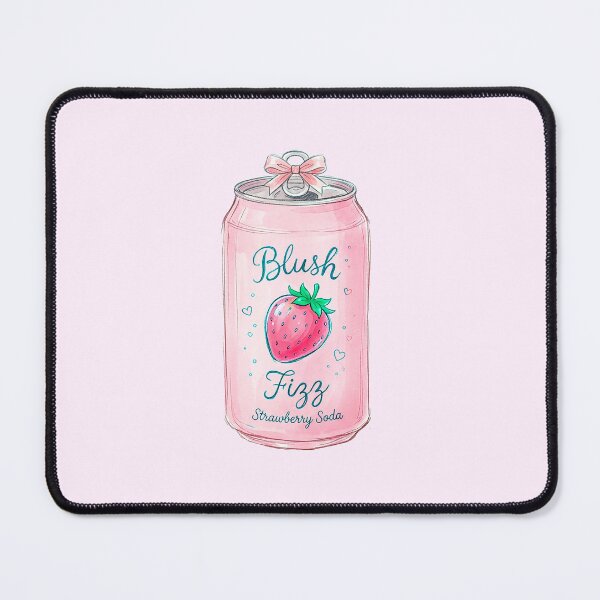 Item preview, Blush Fizz Strawberry Soda – Soft Girly Pastel Aesthetic Illustration designed and sold by Verycutethings.
