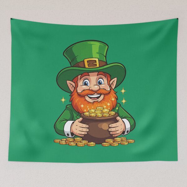 Item preview, Grins And Coffers Galore Cartoon Leprechaun designed and sold by taiche.