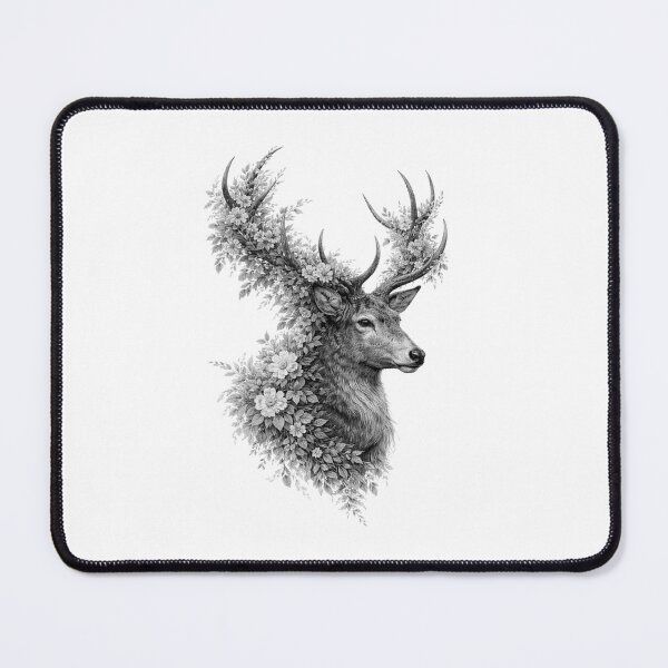 Item preview, Floral Deer Portrait Fine Art Tee designed and sold by Morna123.