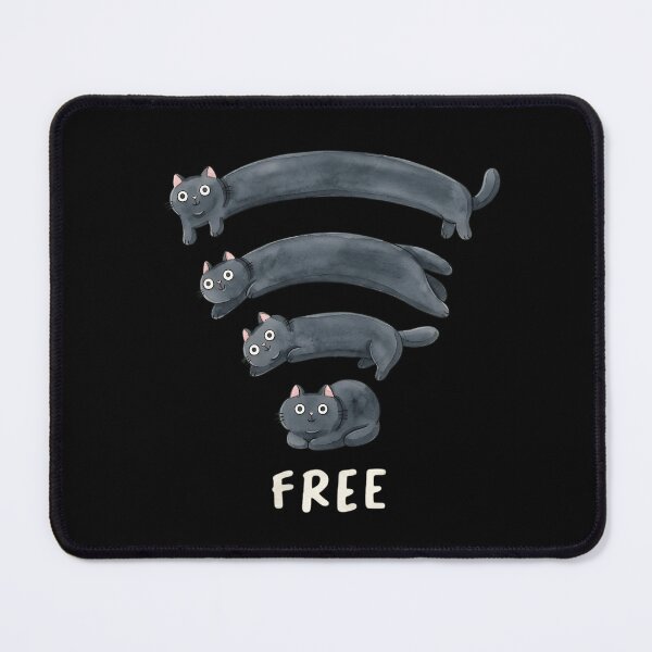 Item preview, Free Wifi Cat Pun - Funny Black Cat Wireless Signal Art designed and sold by haitrieuic96.