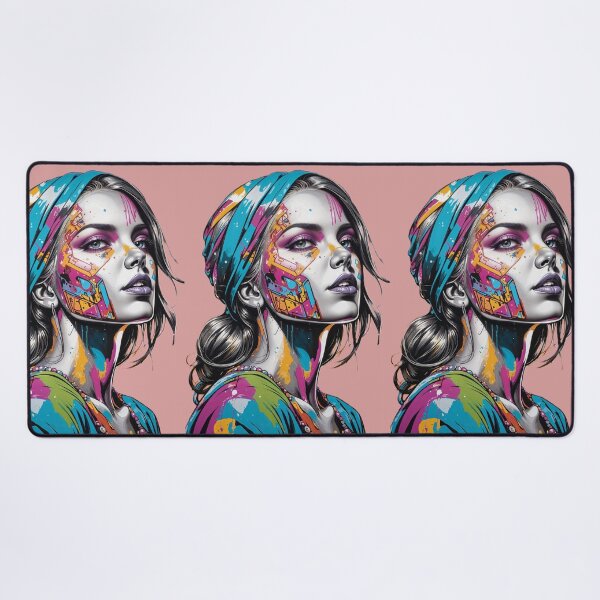 Item preview, Colorful portrait of a woman in street art style designed and sold by neogenisis.