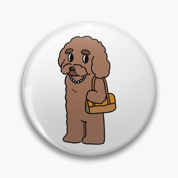 Item preview, Elegant Brown Poodle with Pearl Necklace and Handbag designed and sold by EricTsaiShop.