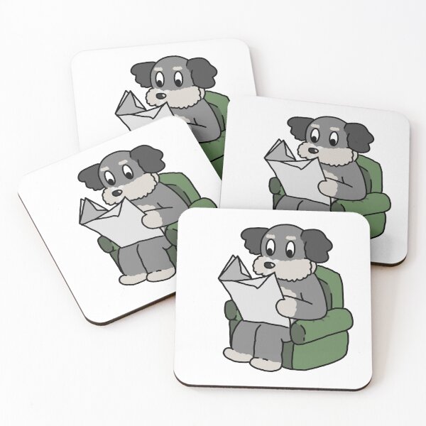 Item preview, Wise Schnauzer Reading Newspaper on Green Armchair designed and sold by EricTsaiShop.