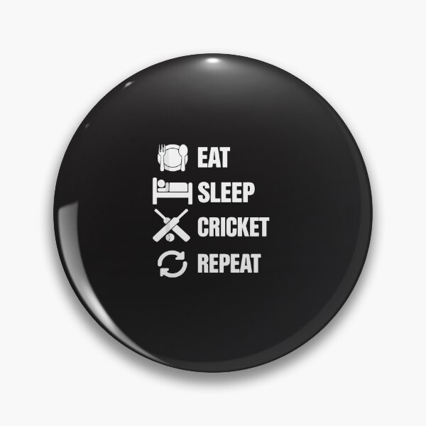 Item preview, Eat Sleep Cricket Repeat Funny Bats and Ball Silhouette Meme for Cricket Lovers designed and sold by kiralynstration.