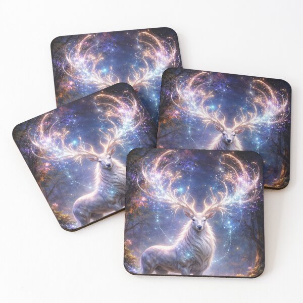 Item preview, Celestial Spirit Deer – Magical Forest Guardian Fantasy Art designed and sold by DrakariArt.