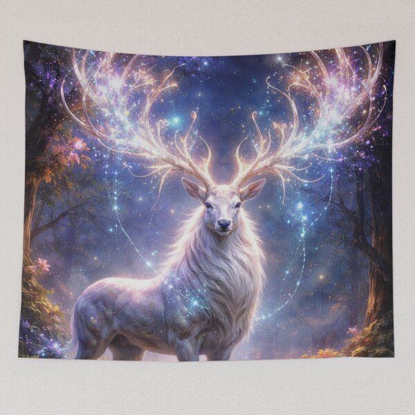 Item preview, Celestial Spirit Deer – Magical Forest Guardian Fantasy Art designed and sold by DrakariArt.