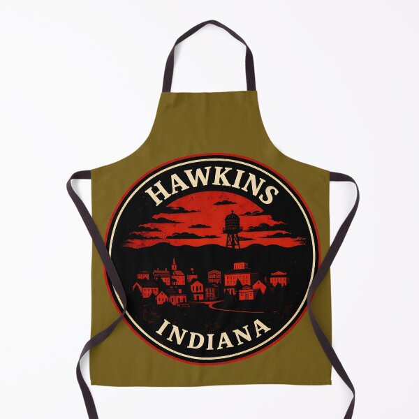 Item preview, Hawkins Indiana Vintage Retro Town Badge designed and sold by TAOptimus .