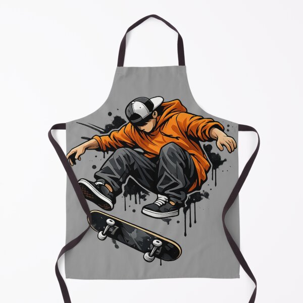 Item preview, Urban Skater in Orange Hoodie Graffiti Art designed and sold by HubiUrbanStudio.