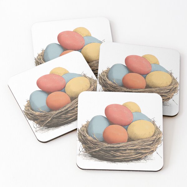 Item preview, Vintage Easter Eggs in Rustic Nest designed and sold by urbinet.