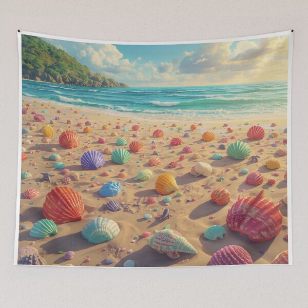 Item preview, Whimsical Golden Hour Shell Paradise designed and sold by PixelVibe782.