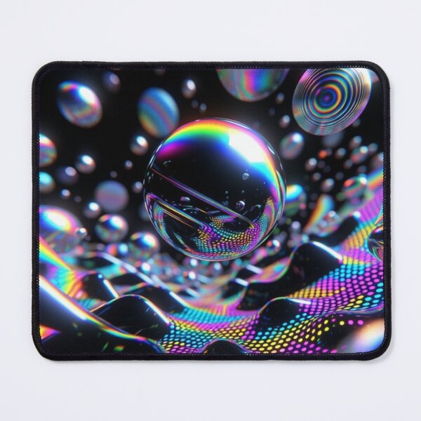 Item preview, Neon Chrome Orbs in Cyber Void designed and sold by PixelVibe782.