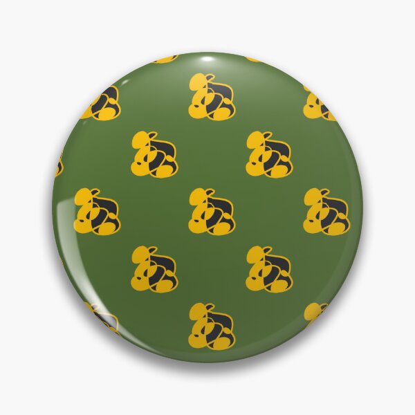 Item preview, A seamless repeating pattern consisting of abstract natural shapes and bright yellow borders on a solid olive green background. designed and sold by sutas2520.