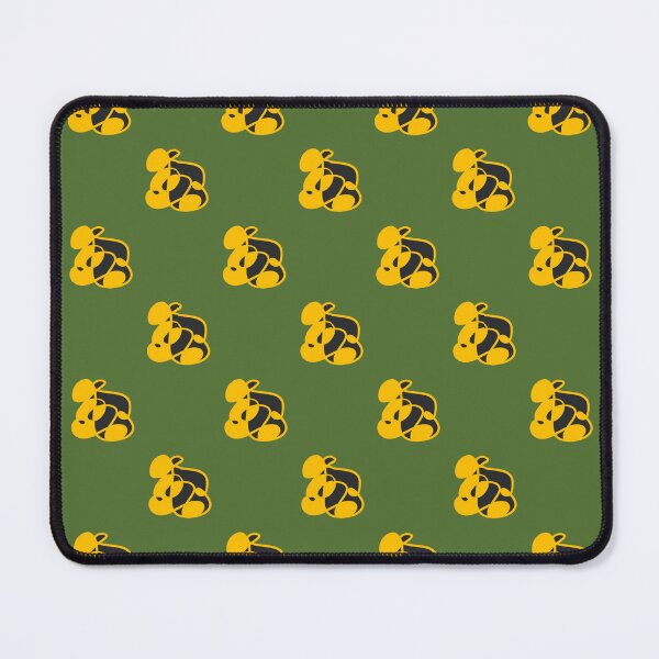 Item preview, A seamless repeating pattern consisting of abstract natural shapes and bright yellow borders on a solid olive green background. designed and sold by sutas2520.