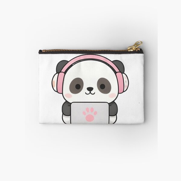 Item preview, Gamer Panda with Headphones - Cute Kawaii Panda working on Laptop designed and sold by Trendora90.