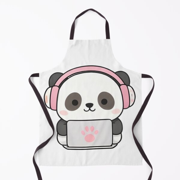Item preview, Gamer Panda with Headphones - Cute Kawaii Panda working on Laptop designed and sold by Trendora90.