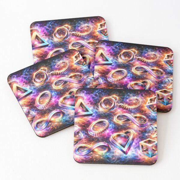 Item preview, Neon Geometry Galaxy – Glowing 3D Shapes in Cosmic Space designed and sold by SpicyWind.