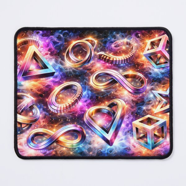 Item preview, Neon Geometry Galaxy – Glowing 3D Shapes in Cosmic Space designed and sold by SpicyWind.