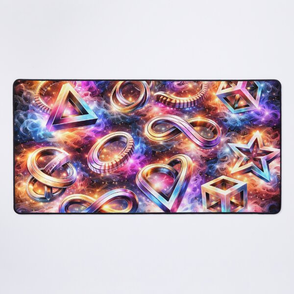 Item preview, Neon Geometry Galaxy – Glowing 3D Shapes in Cosmic Space designed and sold by SpicyWind.