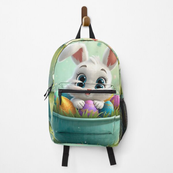 Item preview, Cute Easter Bunny with Rainbow Eggs designed and sold by PixelVibe782.