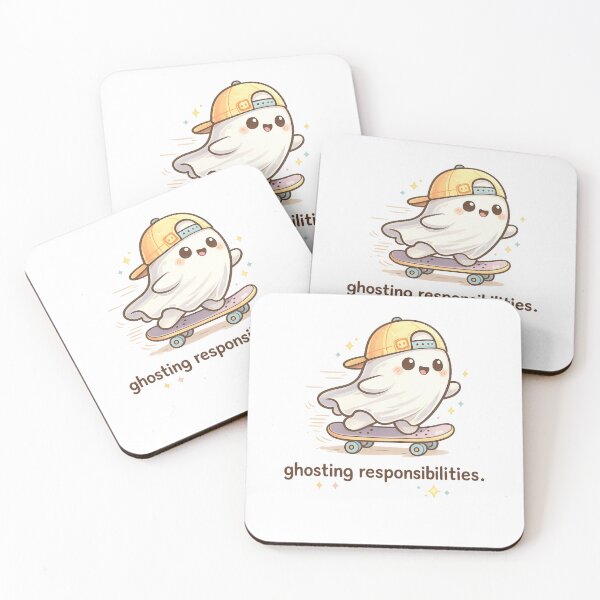 Item preview, Ghosting Responsibilities Sticker – Cute Skateboarding Ghost Aesthetic designed and sold by Talkdesign.