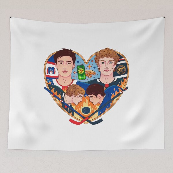 Item preview, Hockey Heated Rivalry Heart Flames Face Off designed and sold by Oniyasha.