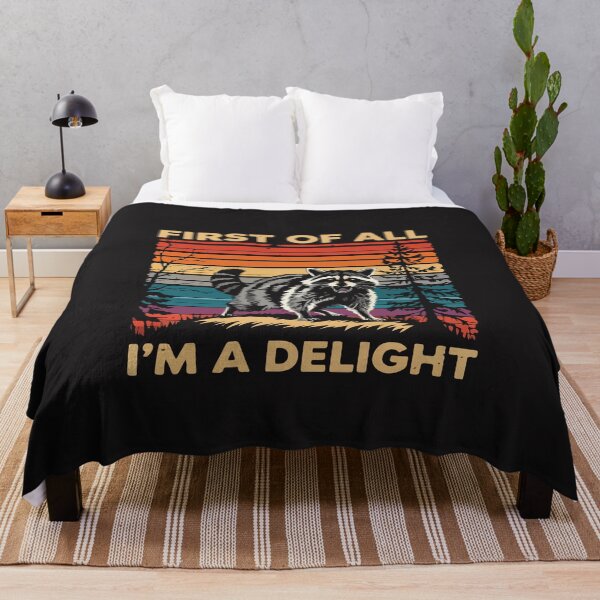 Item preview, First of All I'm a Delight Funny Raccoon Quote Gift Design designed and sold by kiralynstration.