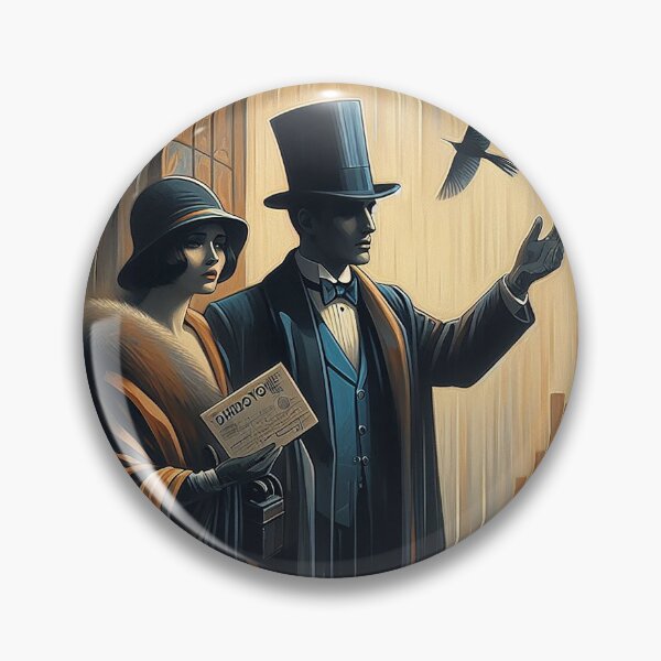 Item preview, Art Deco Illusion – Vintage Magician & Society Portrait designed and sold by DiamondSkyShirt.