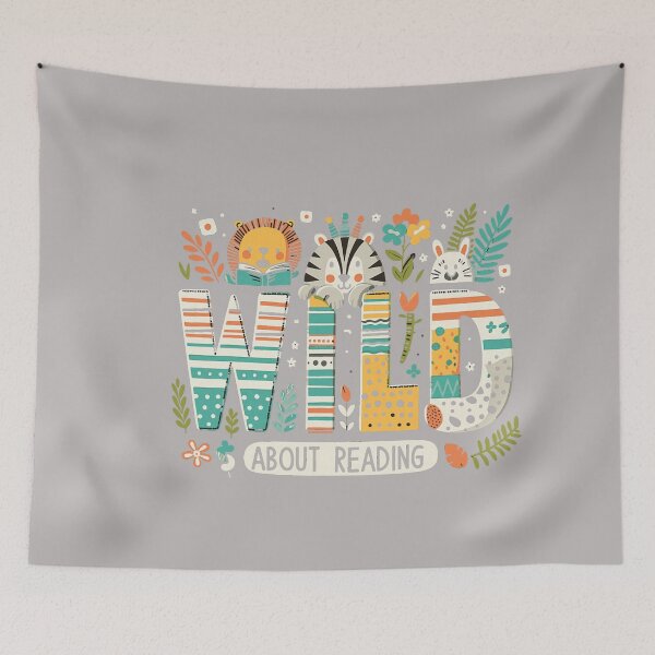 Item preview, Wild About Reading Bookworm Book Reader Zoo AnimalS designed and sold by GreggRoss.