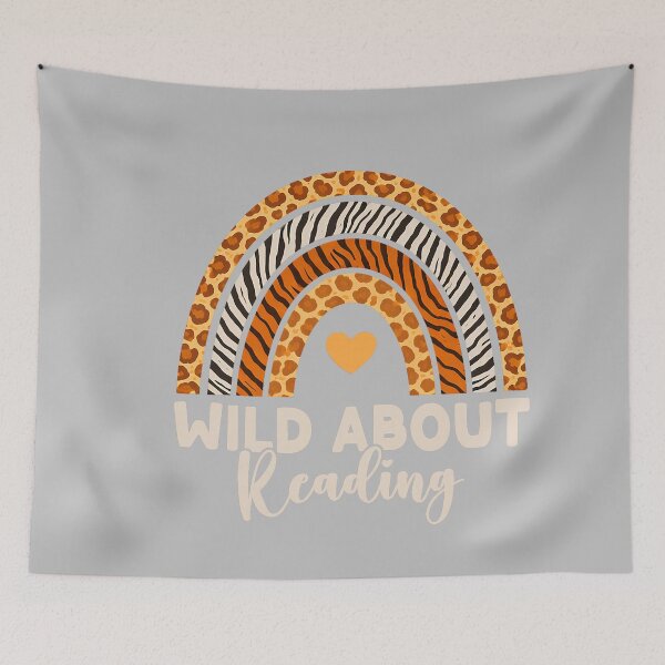 Item preview, Wild About Reading Teacher Kids Girls Animal Print Rainbow designed and sold by mjohnson9.