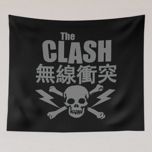 Item preview, The Clash Radio Clash Japanese Kanji Skull Punk Rock Art  designed and sold by ABDULMOUIZ.