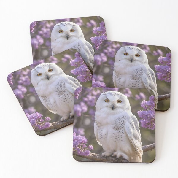 Item preview, "Enchanted Perch: A Snowy Owl in the Jacaranda Tree" designed and sold by A-Work-Of-Art.