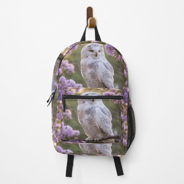 Item preview, "Whispers of Spring: A White Owl in a Pink Blossom Tree" designed and sold by A-Work-Of-Art.