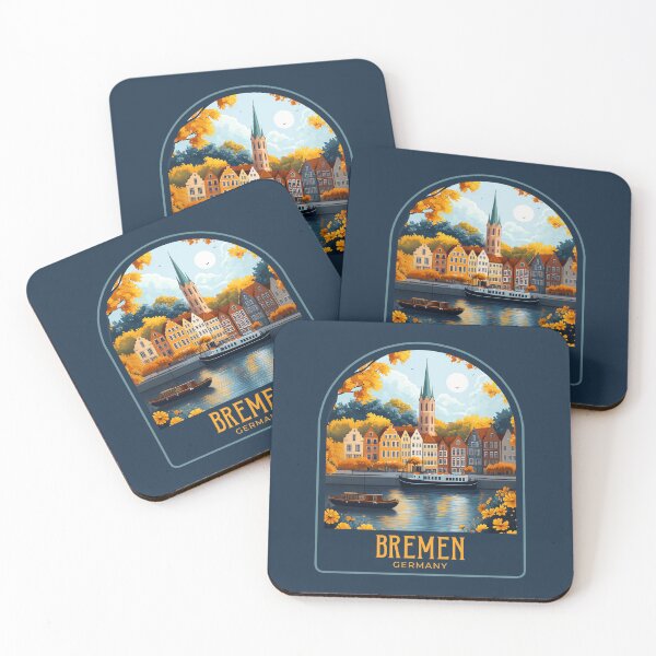 Item preview, Bremen Vintage Travel Illustration designed and sold by HomeLivingCo.