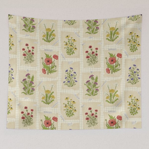 Item preview, Vintage Wildflower Scrapbooking Collage Pattern designed and sold by rnmarts.