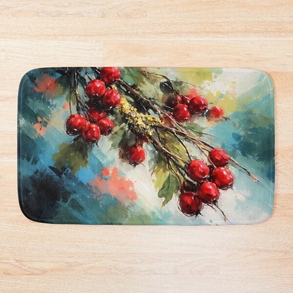 Item preview, Vibrant Red Hawthorn Berries on Branch designed and sold by cuprum.