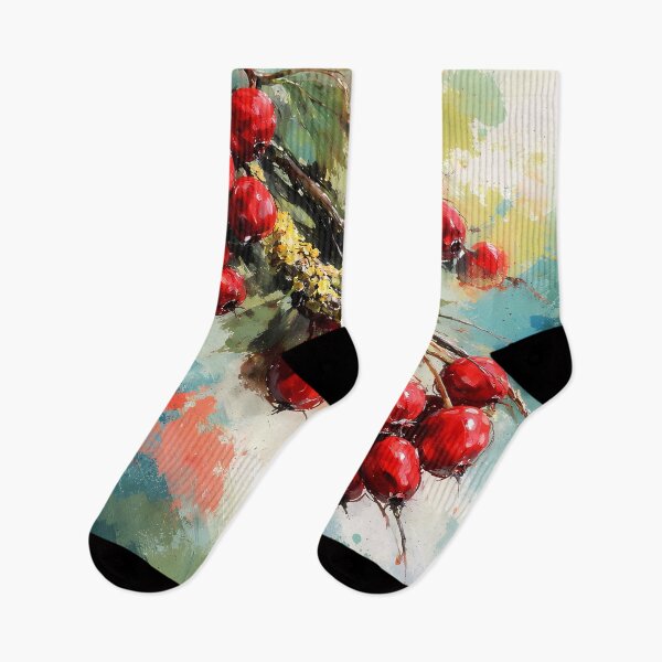 Item preview, Vibrant Red Hawthorn Berries on Branch designed and sold by cuprum.