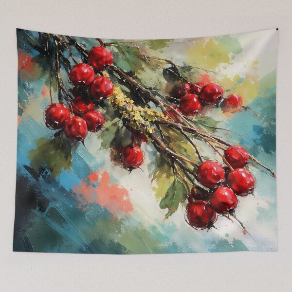 Item preview, Vibrant Red Hawthorn Berries on Branch designed and sold by cuprum.