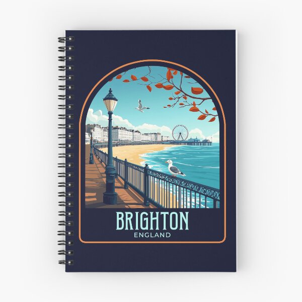 Item preview, Brighton Vintage Travel Illustration designed and sold by HomeLivingCo.