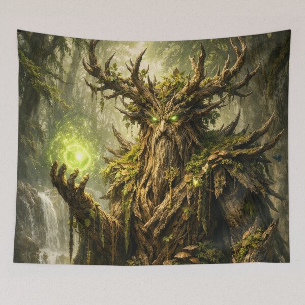 Item preview, Ancient Forest Ent Guardian – Mystical Tree Spirit Fantasy Art designed and sold by DrakariArt.