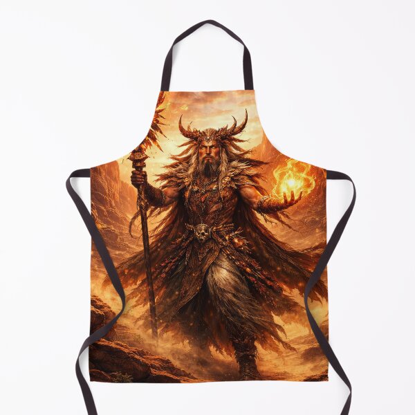 Item preview, Inferno Shaman – Fire Mage of the Burning Canyon | Epic Fantasy Art designed and sold by DrakariArt.