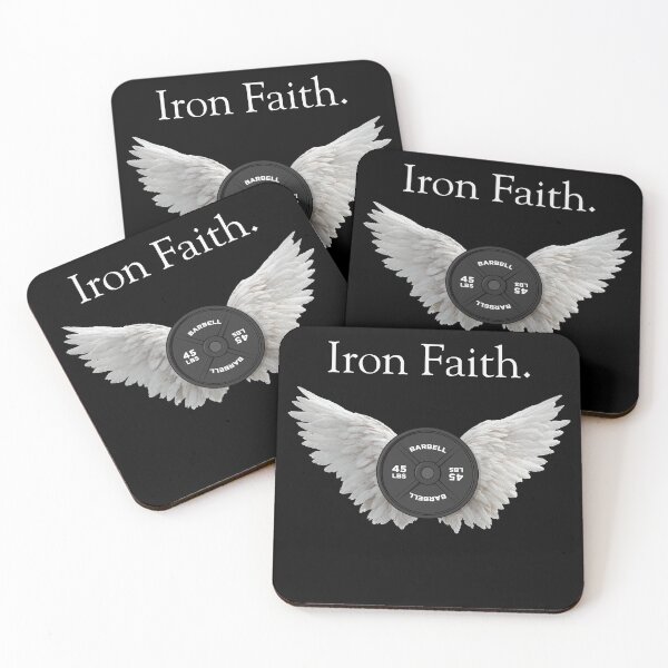 Item preview, Iron Faith Barbell Wings Gym Motivation designed and sold by poomfitshirt.