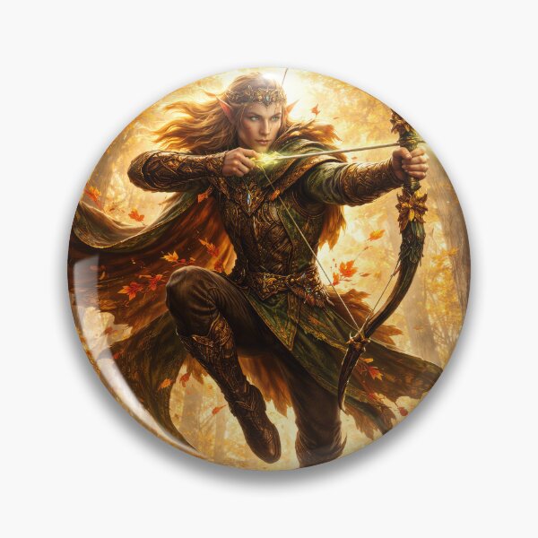 Item preview, Autumn Elven Archer – Golden Forest Fantasy Warrior Art designed and sold by DrakariArt.
