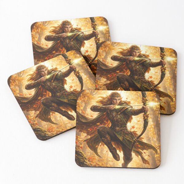 Item preview, Autumn Elven Archer – Golden Forest Fantasy Warrior Art designed and sold by DrakariArt.