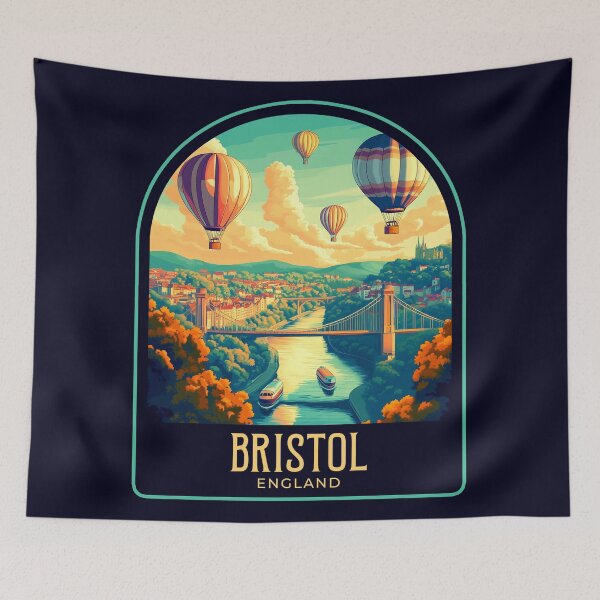 Item preview, Bristol Vintage Travel Illustration designed and sold by HomeLivingCo.