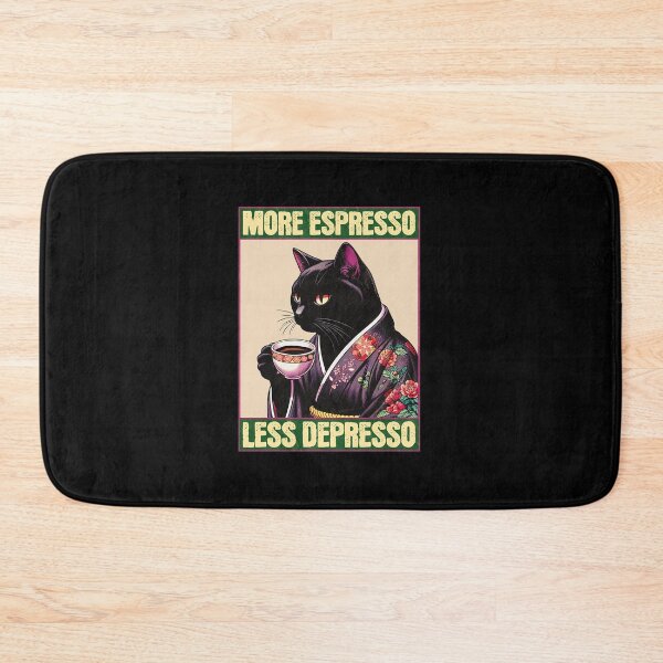 Item preview,  More Espresso Less Depresso Meme - Funny Coffee Cat designed and sold by STKKIM.