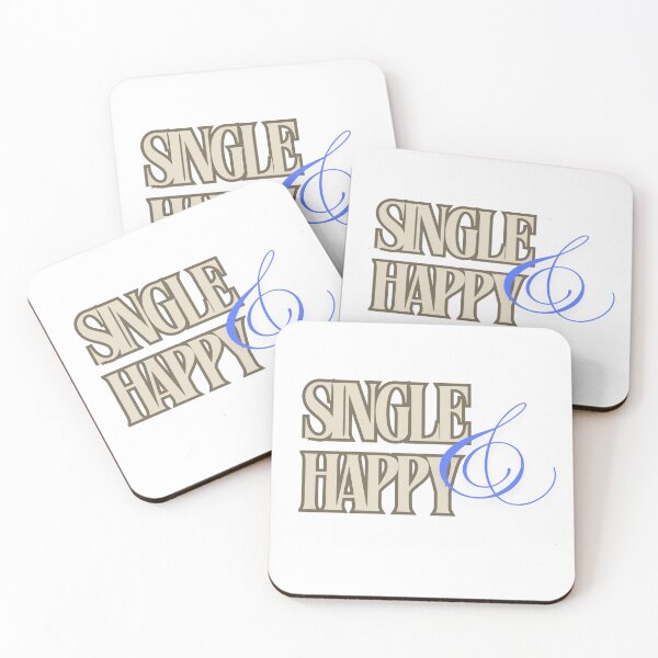Item preview, Single Happy – Confident Single Life Typography Design designed and sold by SalinahYahya.