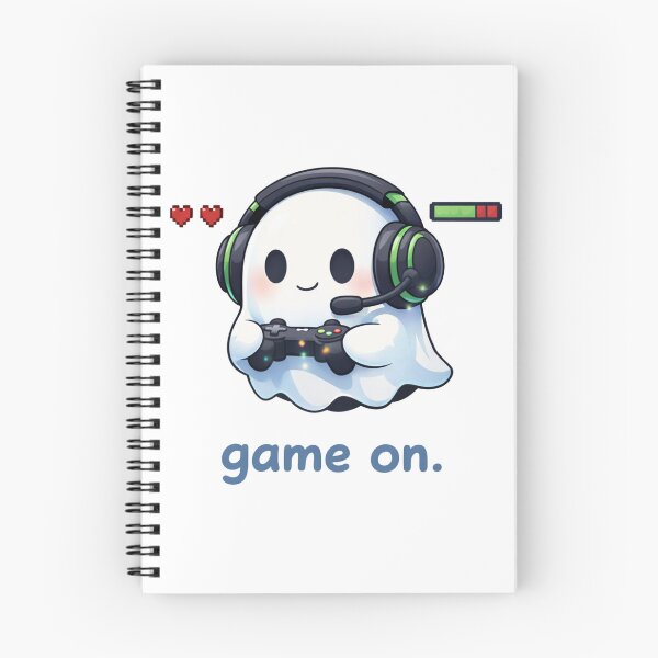 Item preview, Game On Ghost Sticker – Cute Gamer Ghost with Headset Cartoon designed and sold by Talkdesign.