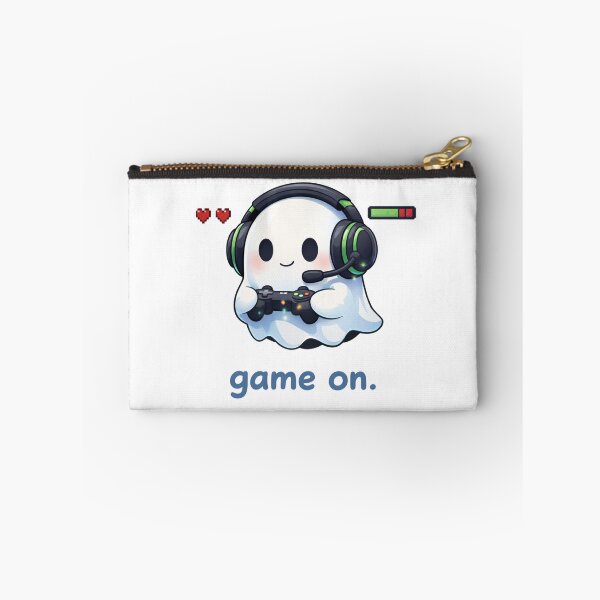 Item preview, Game On Ghost Sticker – Cute Gamer Ghost with Headset Cartoon designed and sold by Talkdesign.